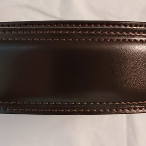 Perry Ellis Leather Dress Belt - 52 - Dk. Brn. Rev